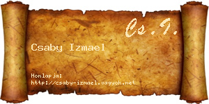 Csaby Izmael névjegykártya